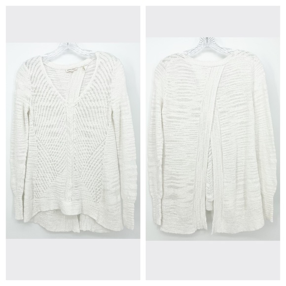 Rebecca Taylor Back Split Open Knit Womens Sweater White Size Small Long Sleeve - Picture 1 of 13